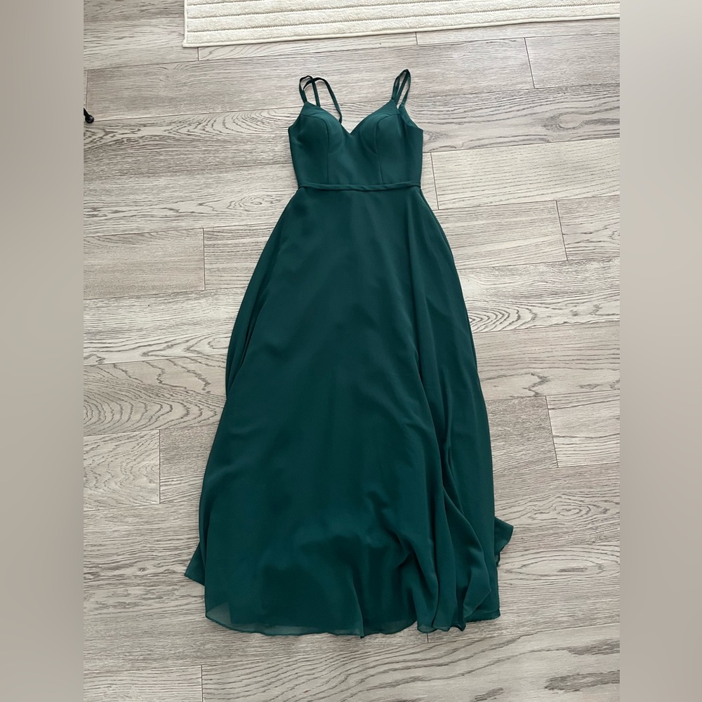 Azazie Dark Green Maxi Dress